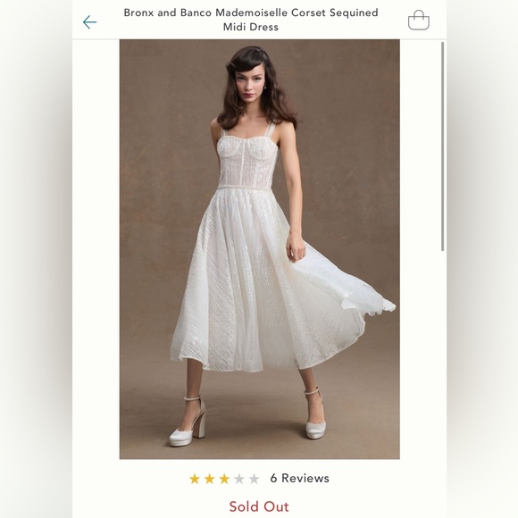 bronx and banco mademoiselle corset sequined midi dress Bronx And Banco Women's Mademoiselle Bridal Midi Dress - White